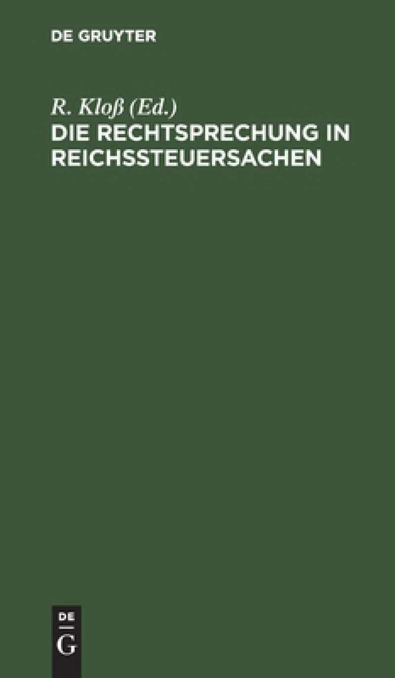 Rechtsprechung in Reichssteuersachen