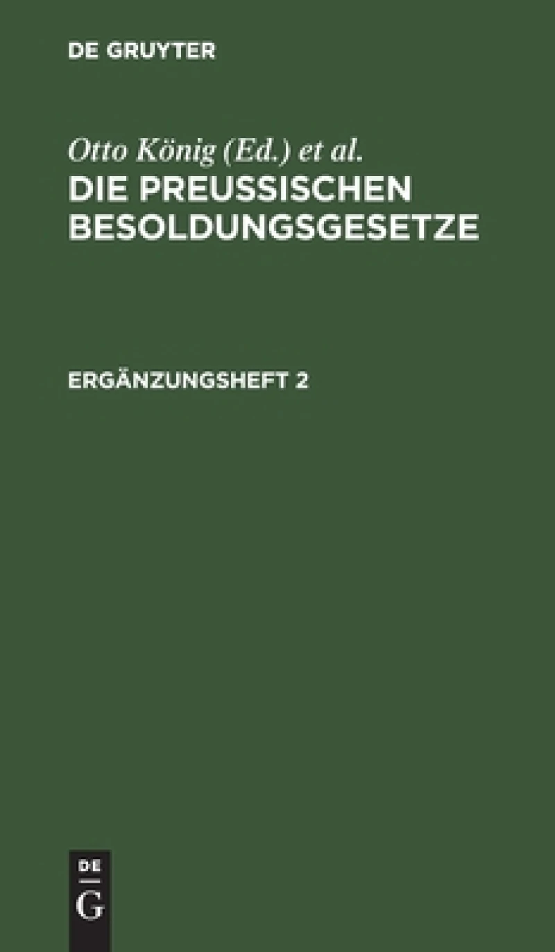 Preußischen Besoldungsgesetze. Ergänzungsheft 2