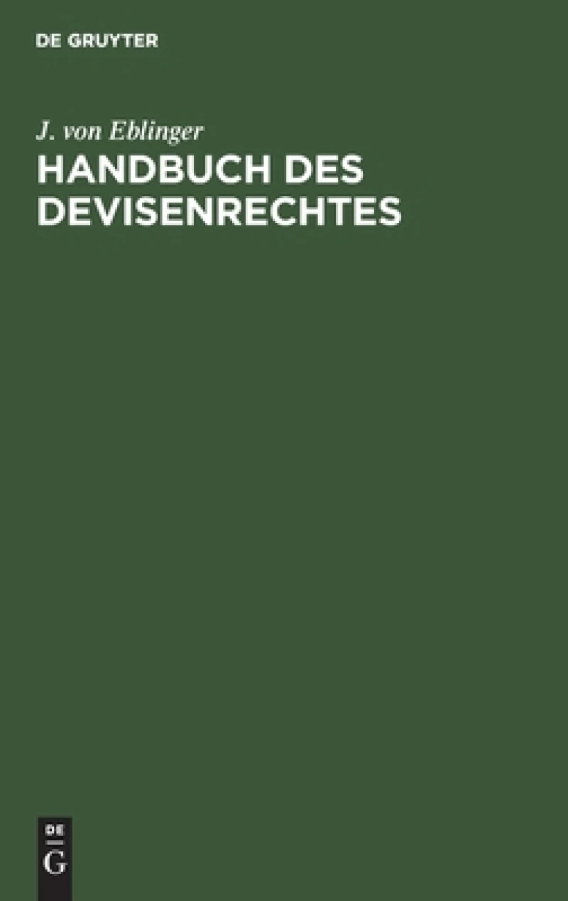 Handbuch Des Devisenrechtes