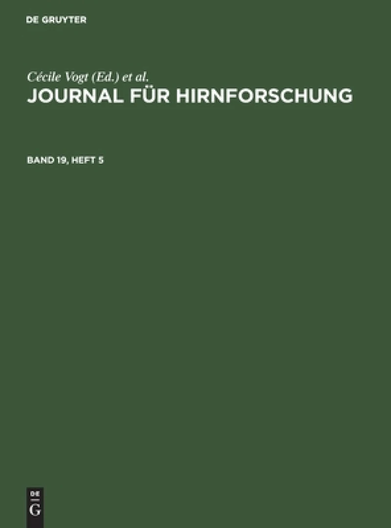 Journal für Hirnforschung. Band 19, Heft 5