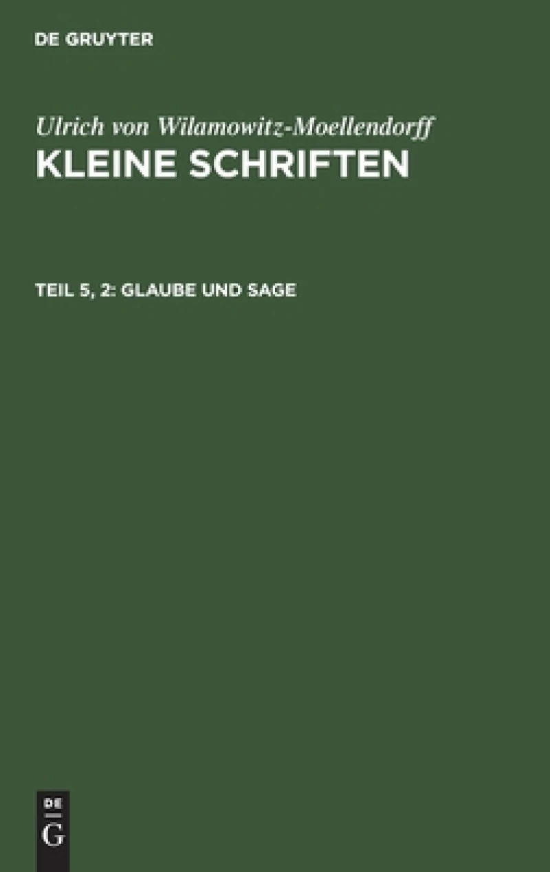 Glaube Und Sage