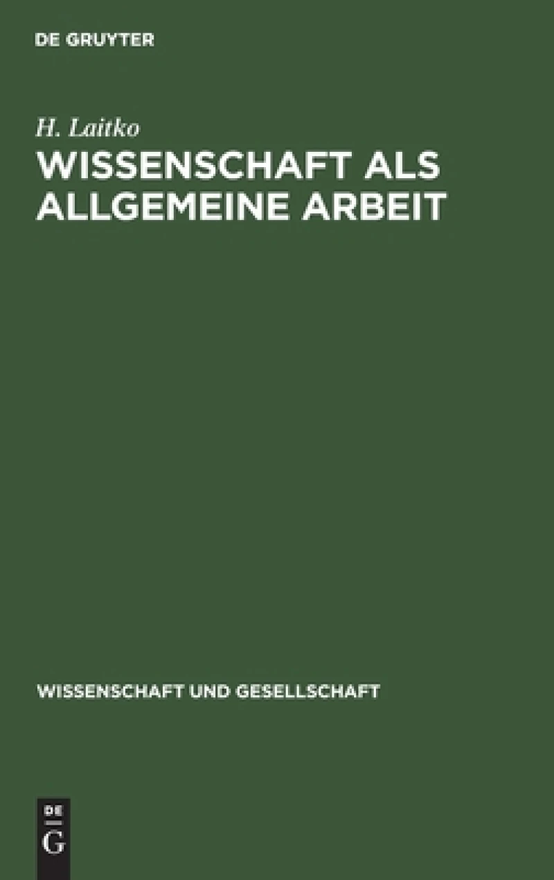 Wissenschaft Als Allgemeine Arbeit