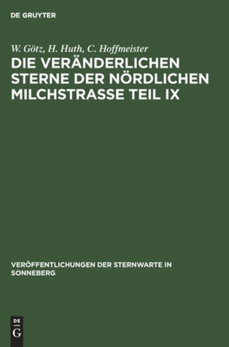 veränderlichen Sterne der nördlichen Milchstraße Teil IX
