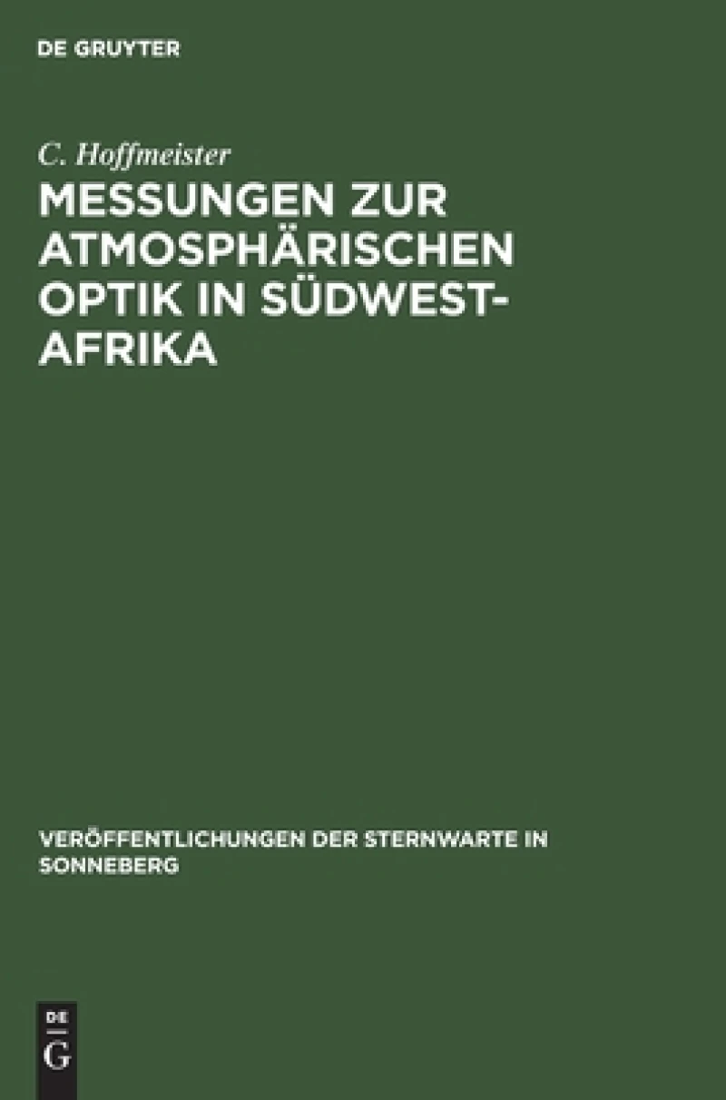 Messungen Zur Atmosphärischen Optik in Südwest-afrika