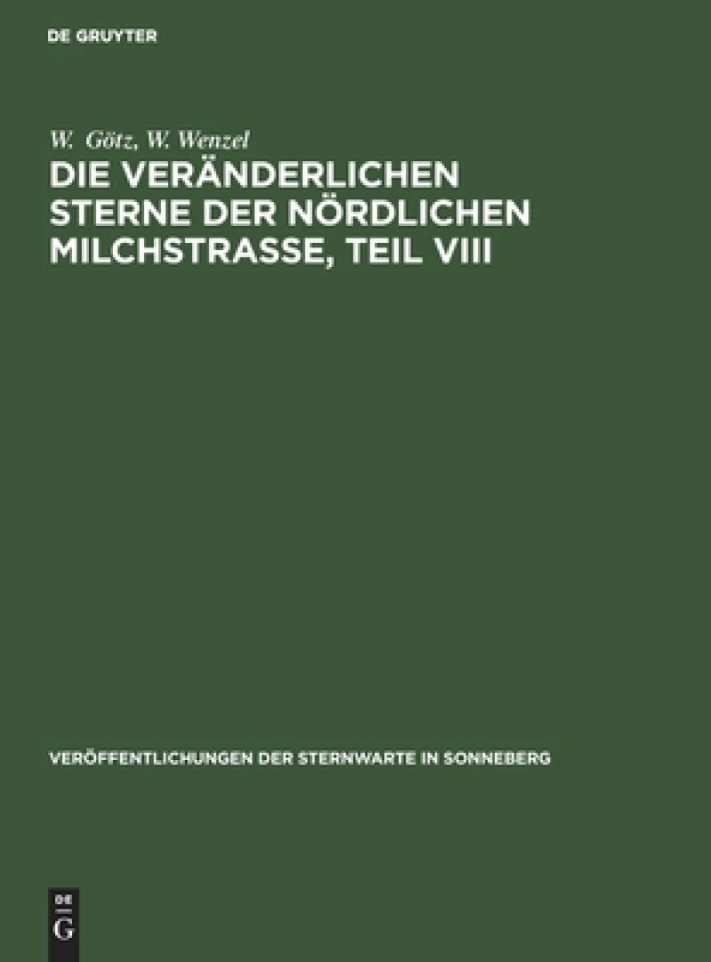 veränderlichen Sterne der nördlichen Milchstraße, Teil VIII