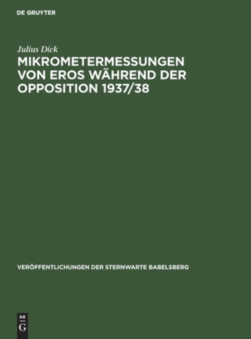 Mikrometermessungen von Eros während der Opposition 1937/38