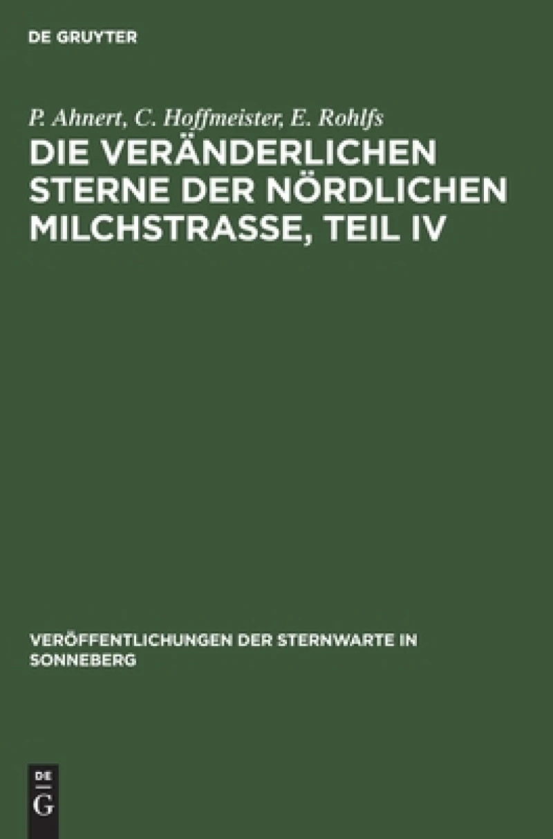 veränderlichen Sterne der nördlichen Milchstraße, Teil IV