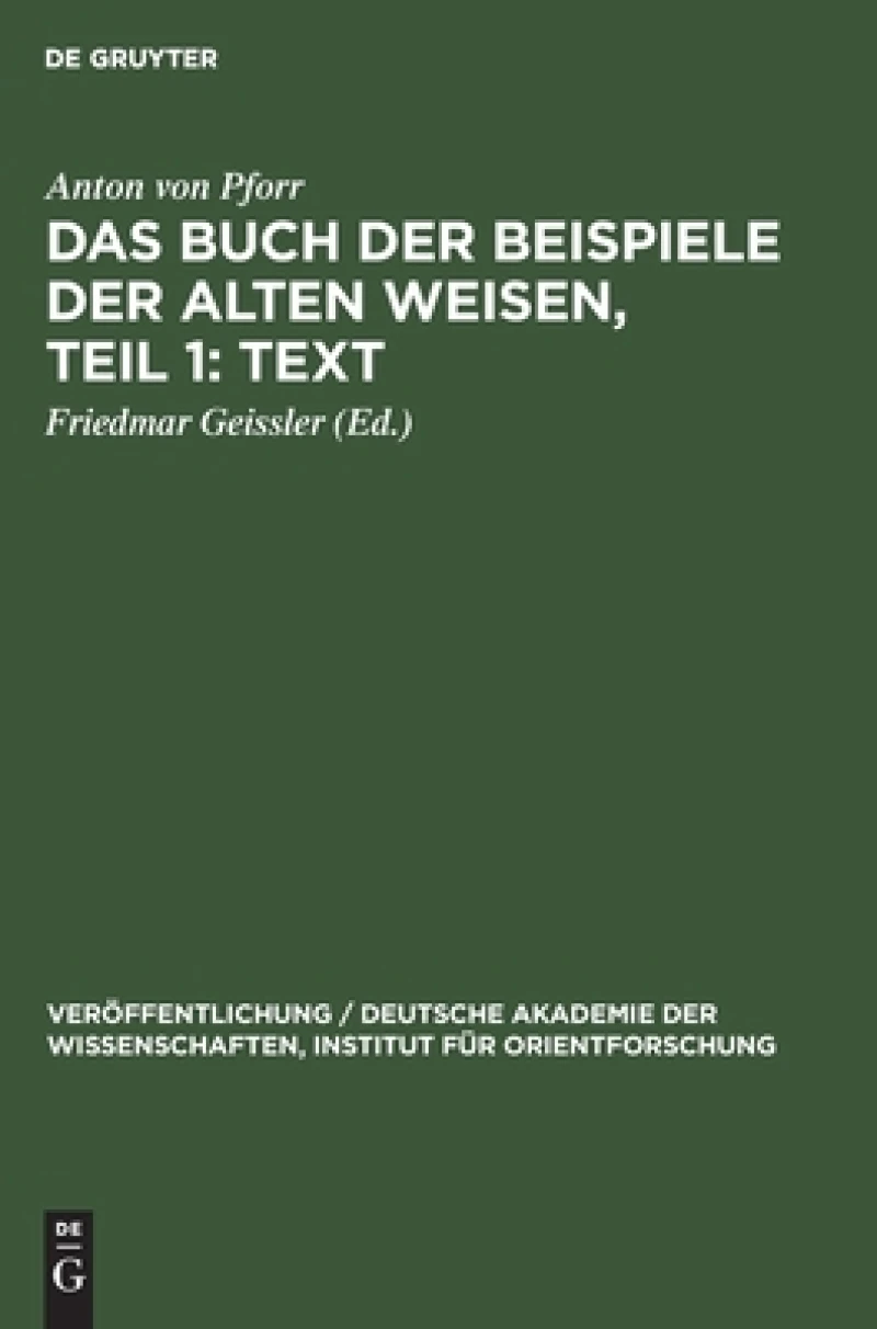 Buch der Beispiele der alten Weisen, Teil 1: Text