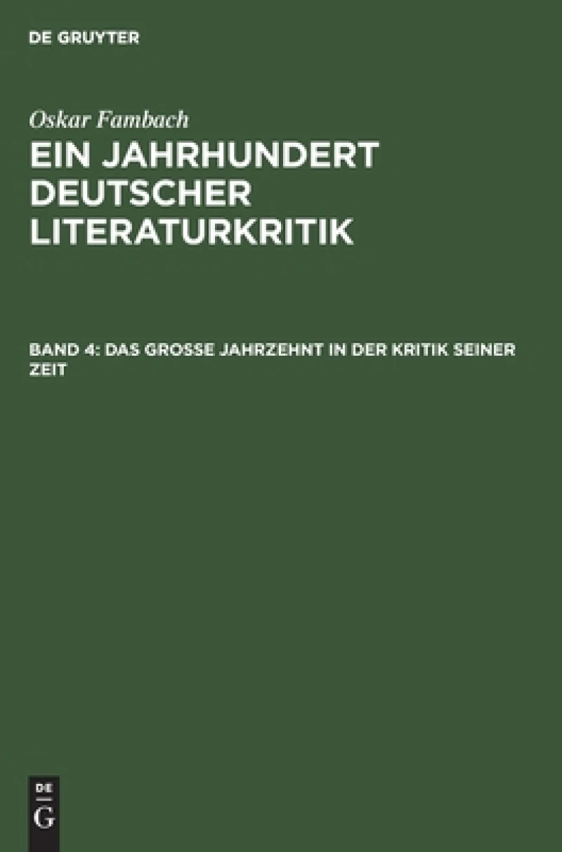 grosse Jahrzehnt in der Kritik seiner Zeit
