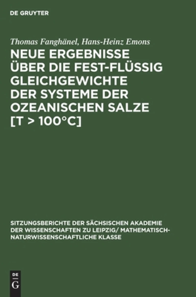 Neue Ergebnisse über die fest-flüssig Gleichgewichte der Systeme der ozeanischen Salze [T > 100°C]