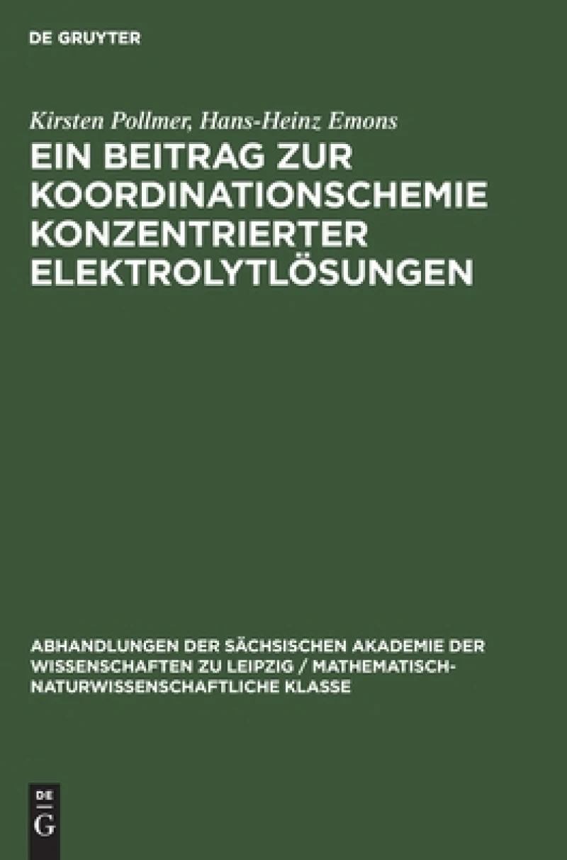 Beitrag zur Koordinationschemie konzentrierter Elektrolytlösungen
