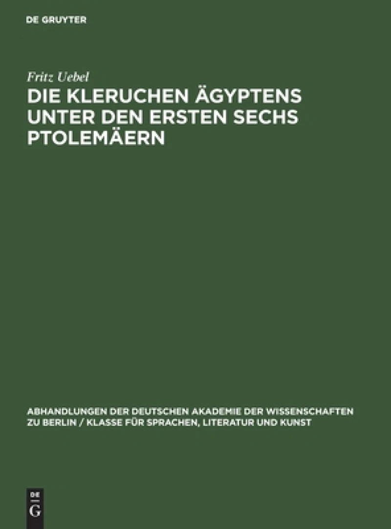 Kleruchen Ägyptens unter den ersten sechs Ptolemäern