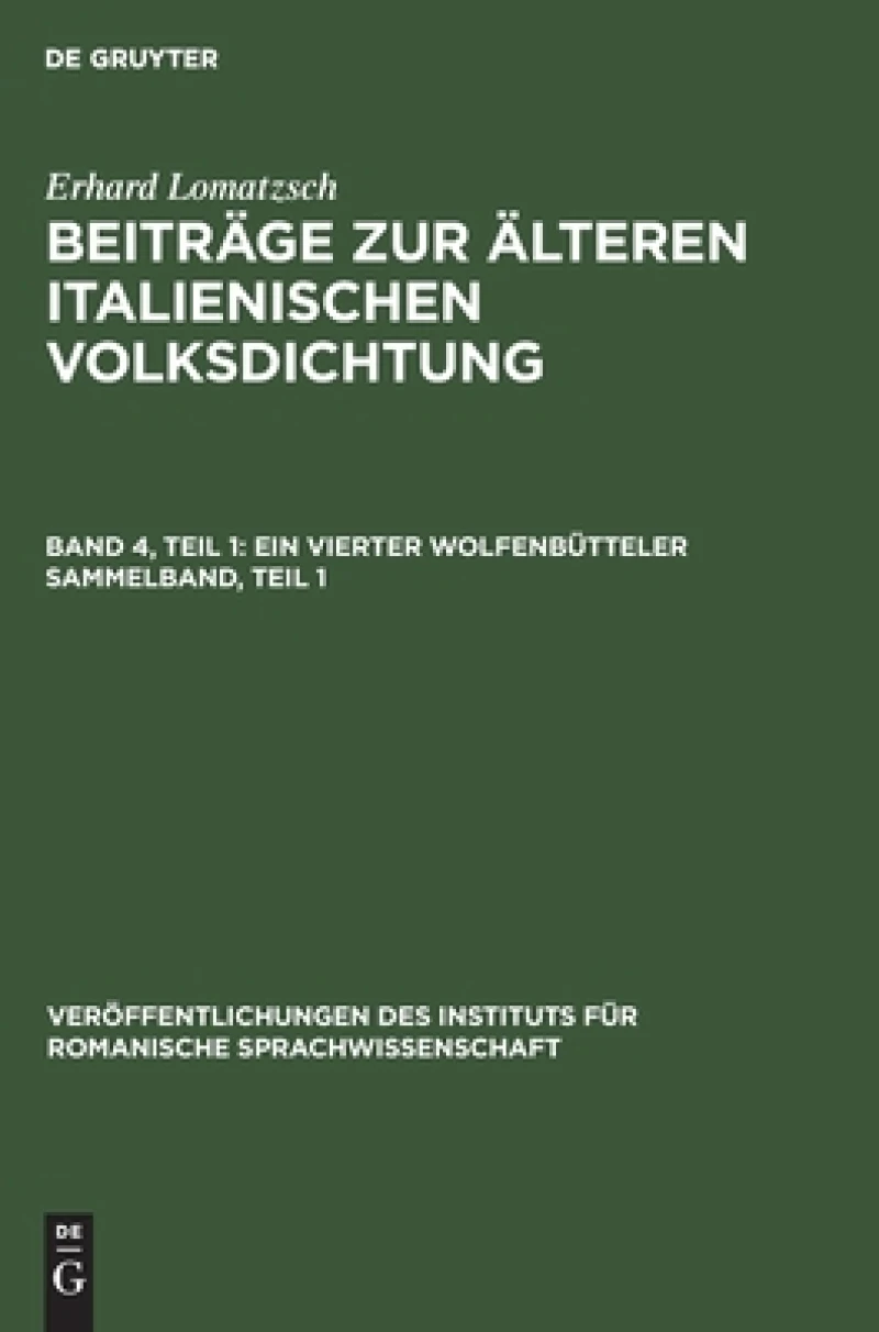 Ein vierter Wolfenbütteler Sammelband, Teil 1