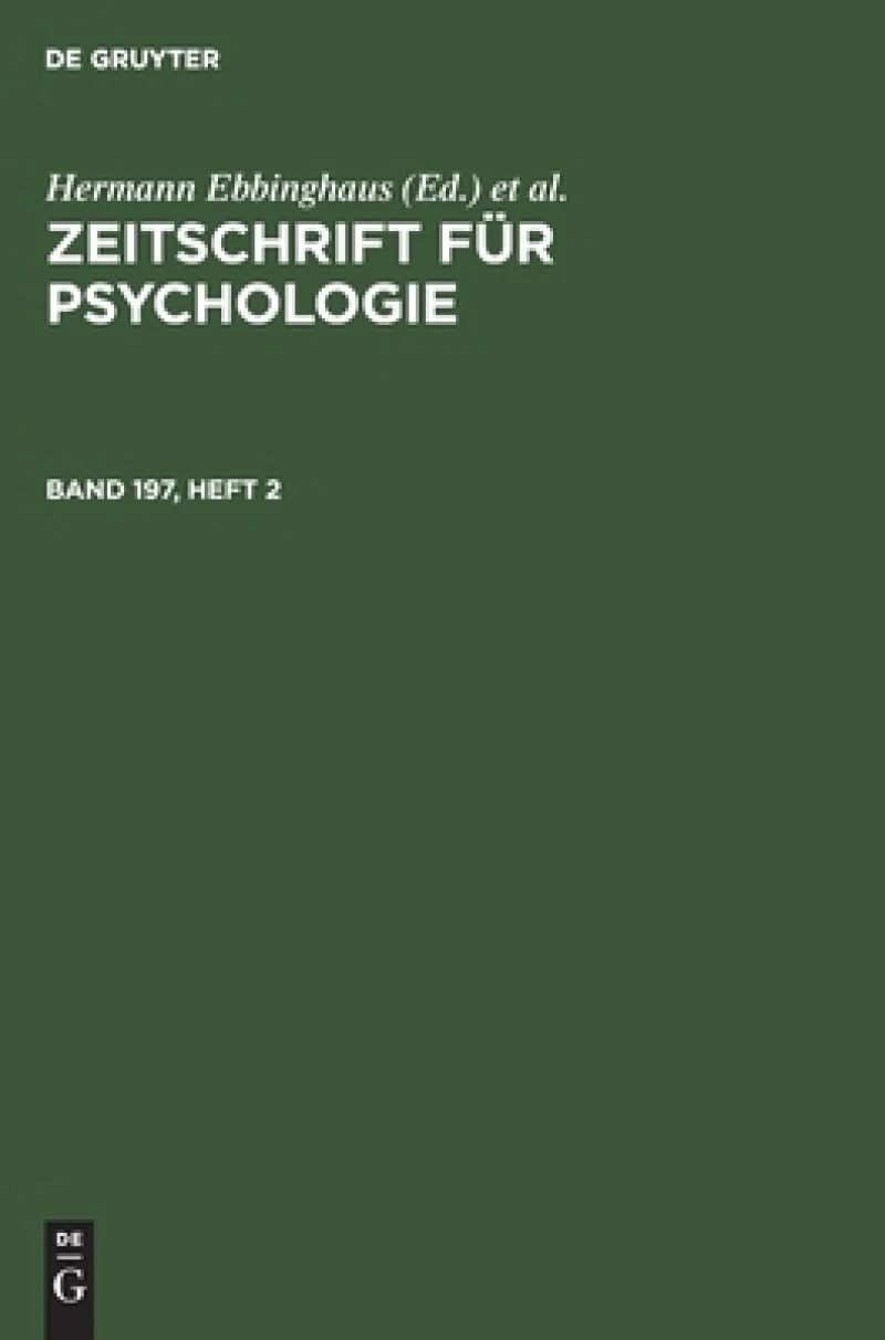 Zeitschrift für Psychologie. Band 197, Heft 2