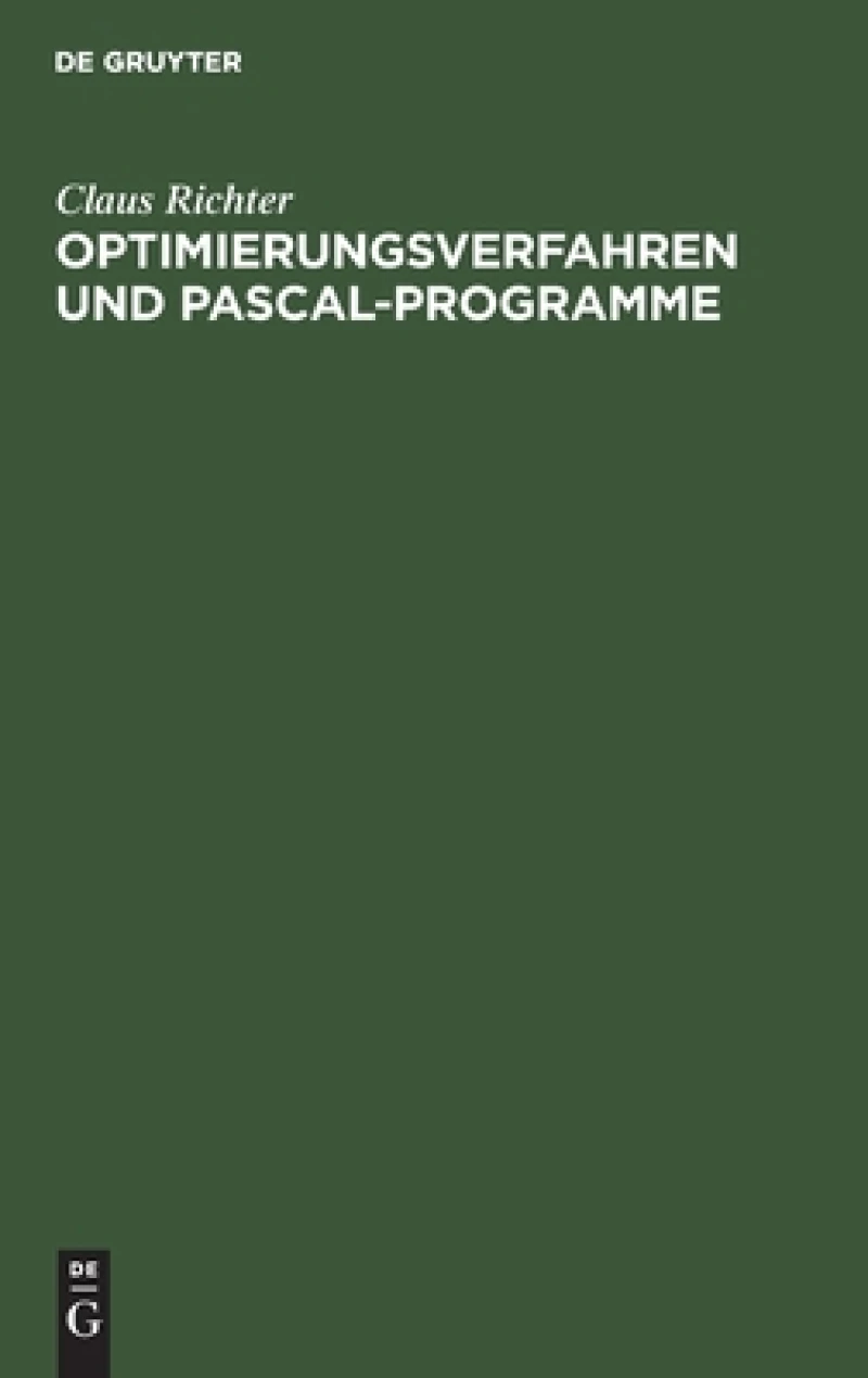 Optimierungsverfahren Und Pascal-programme