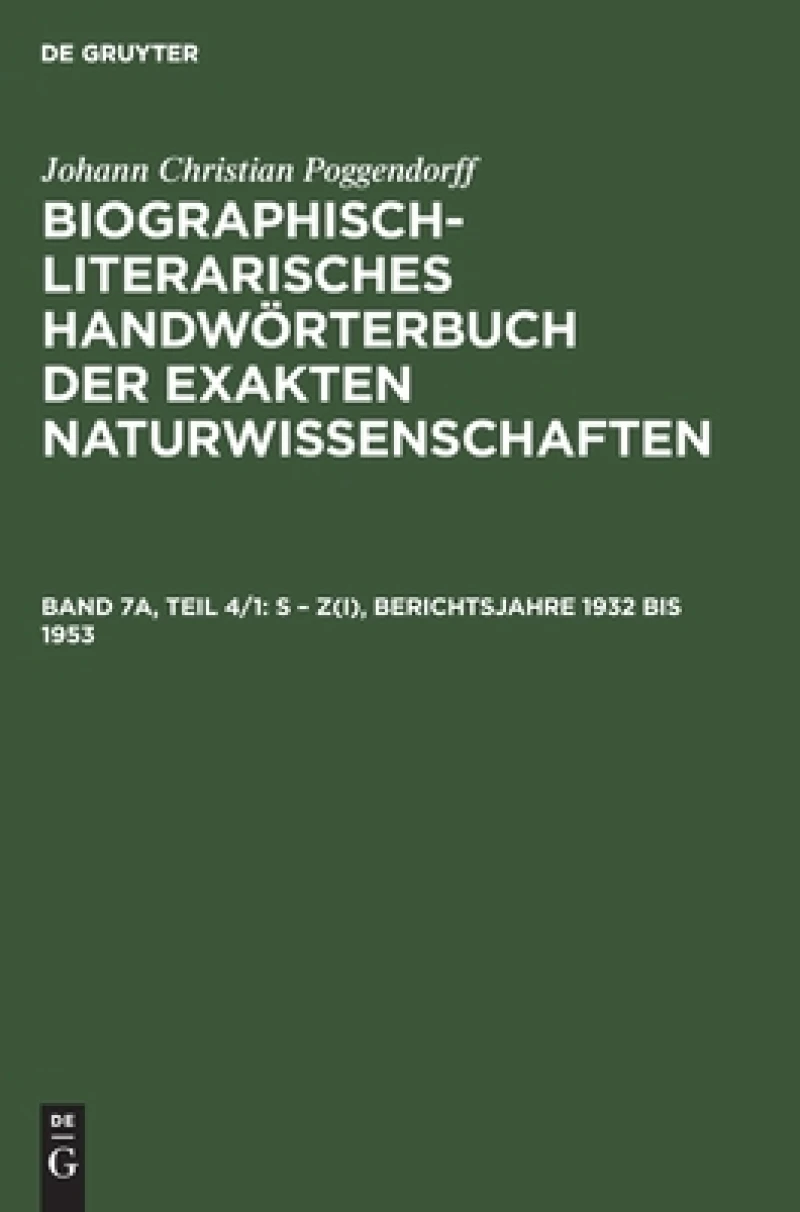 S – Z(I), Berichtsjahre 1932 bis 1953