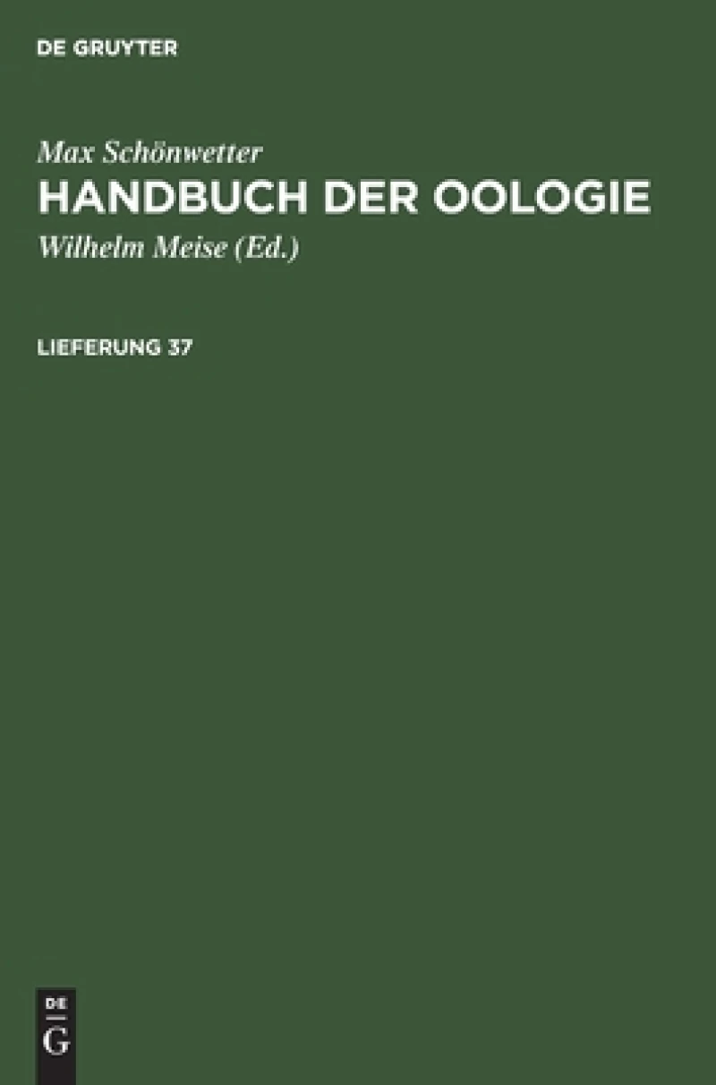 Handbuch der Oologie. Lieferung 37