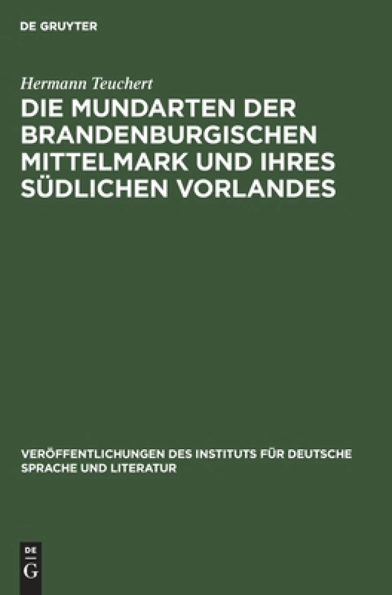 Mundarten der brandenburgischen Mittelmark und ihres südlichen Vorlandes