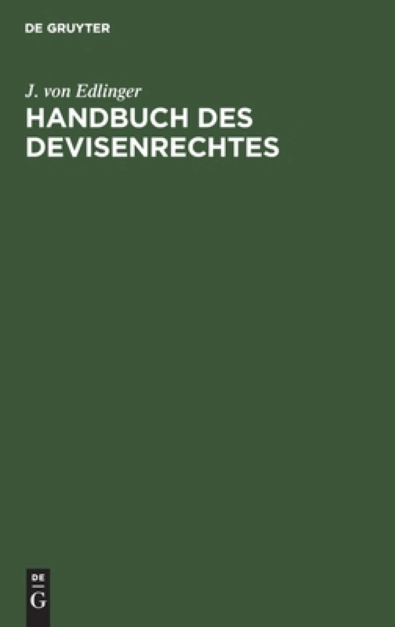 Handbuch Des Devisenrechtes