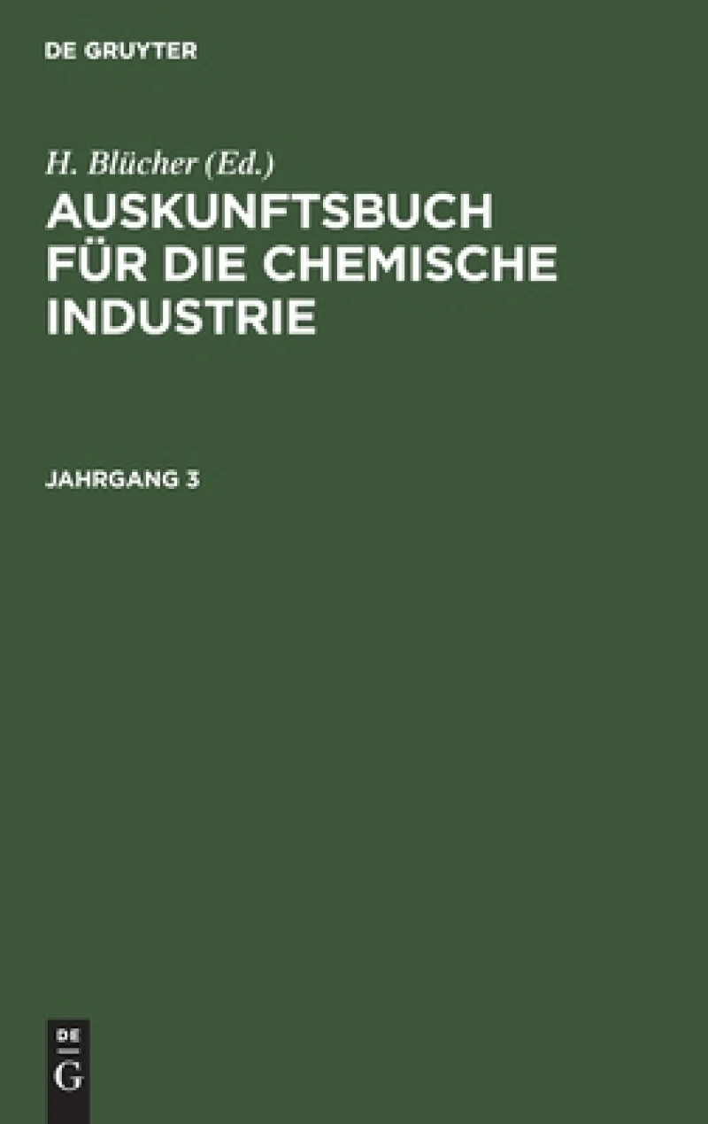 Auskunftsbuch Für Die Chemische Industrie