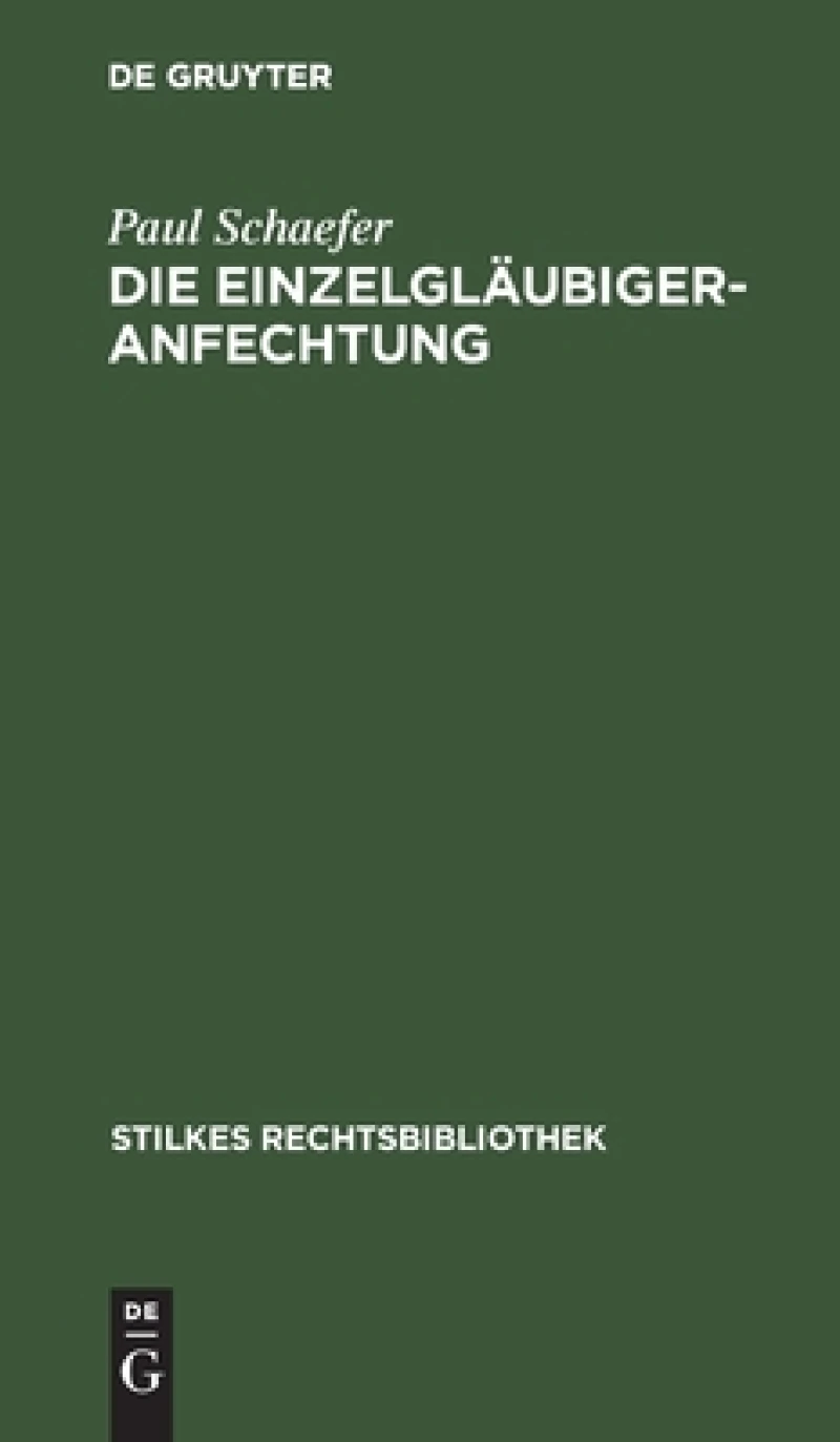 Einzelgläubigeranfechtung