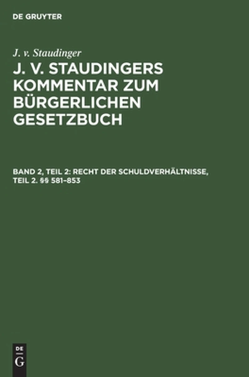 Recht der Schuldverhältnisse, Teil 2. §§ 581–853