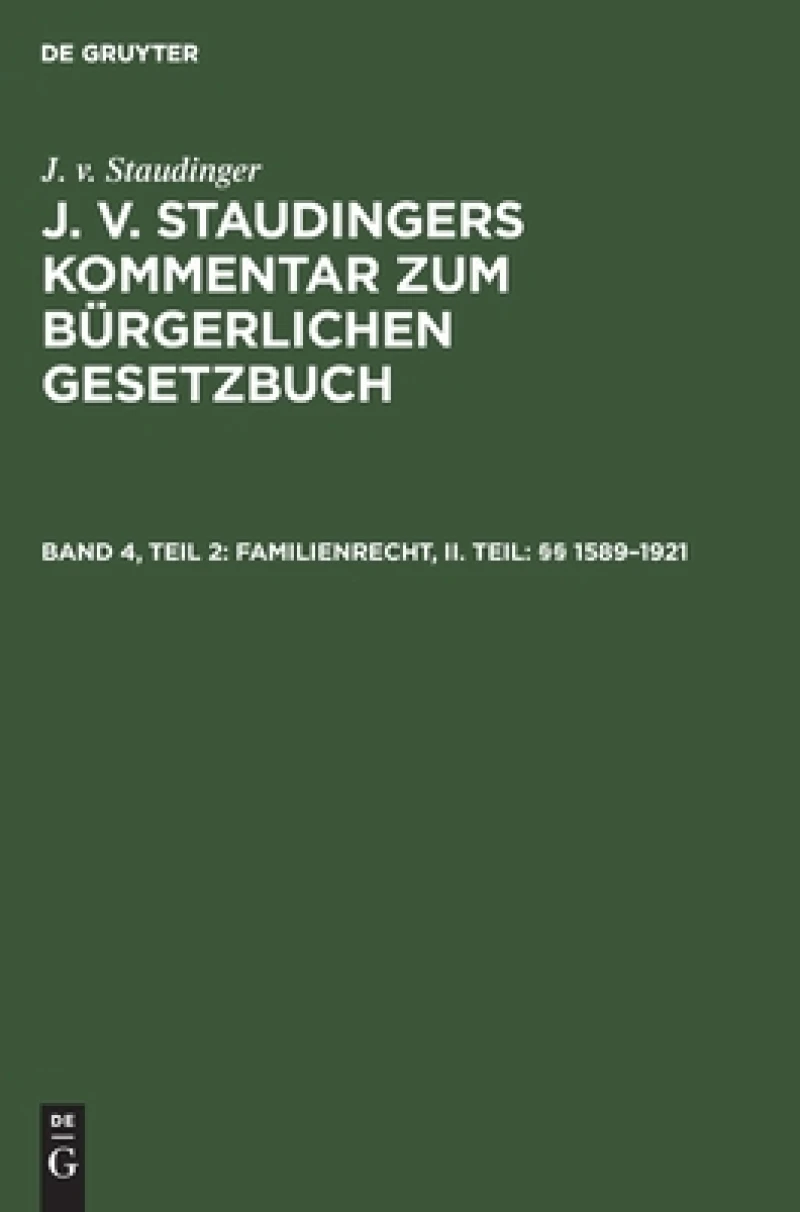 Familienrecht, II. Teil: §§ 1589–1921