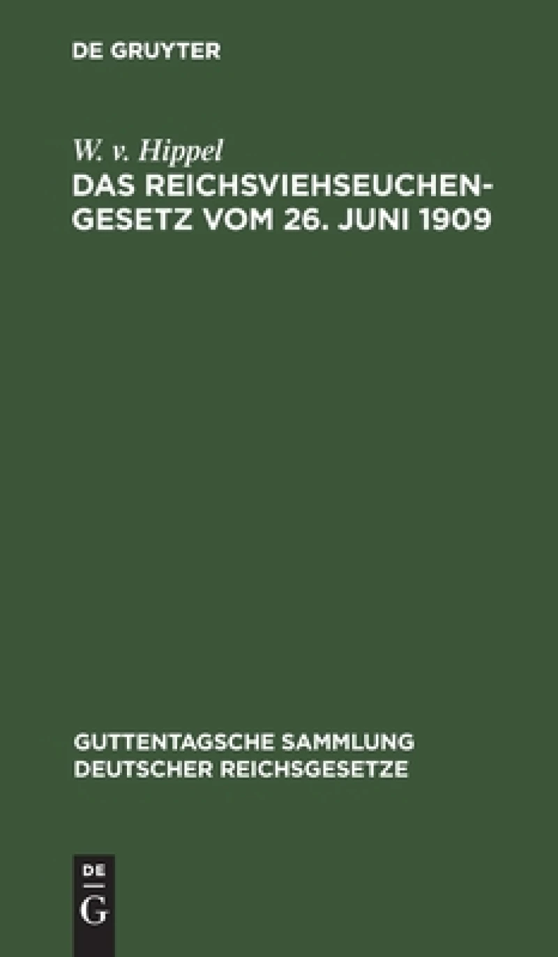 Reichsviehseuchengesetz vom 26. Juni 1909