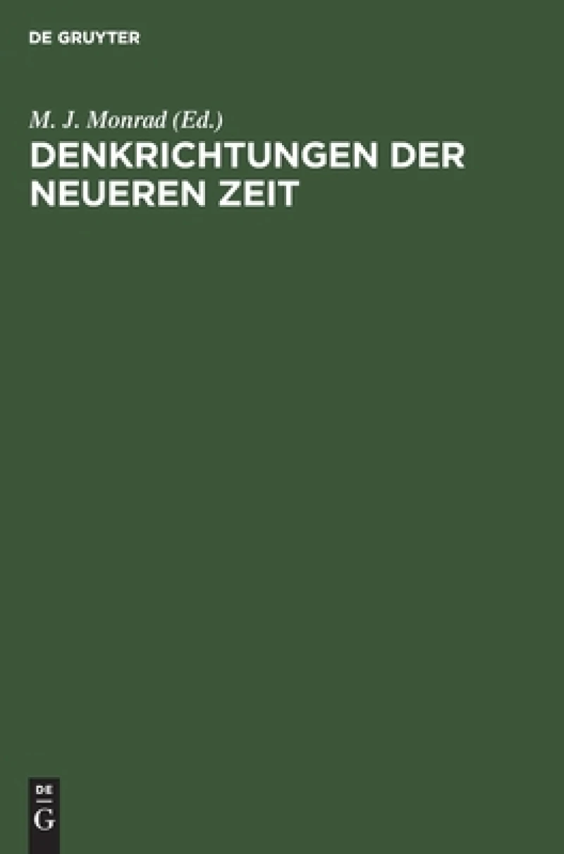 Denkrichtungen Der Neueren Zeit