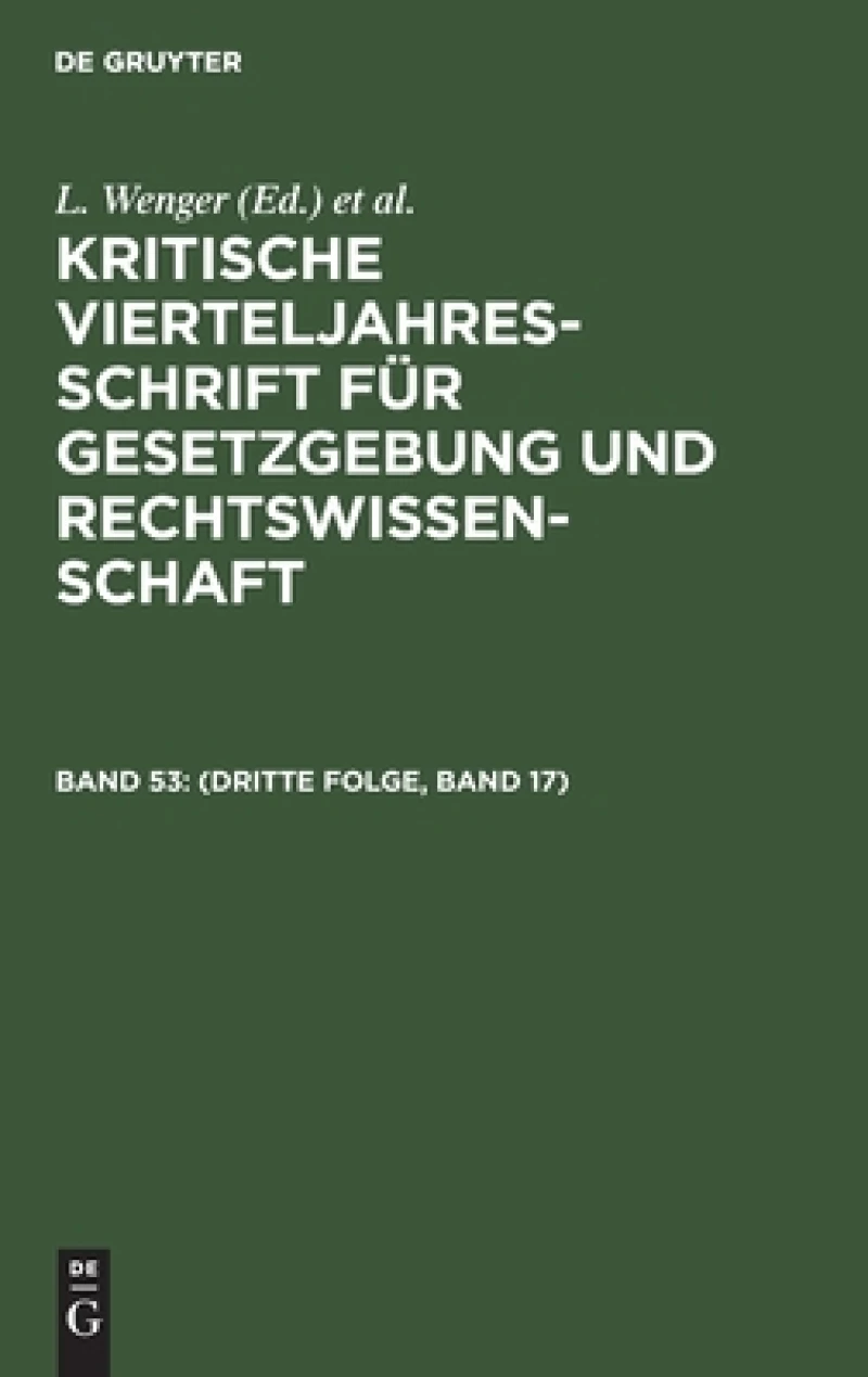 (Dritte Folge, Band 17)