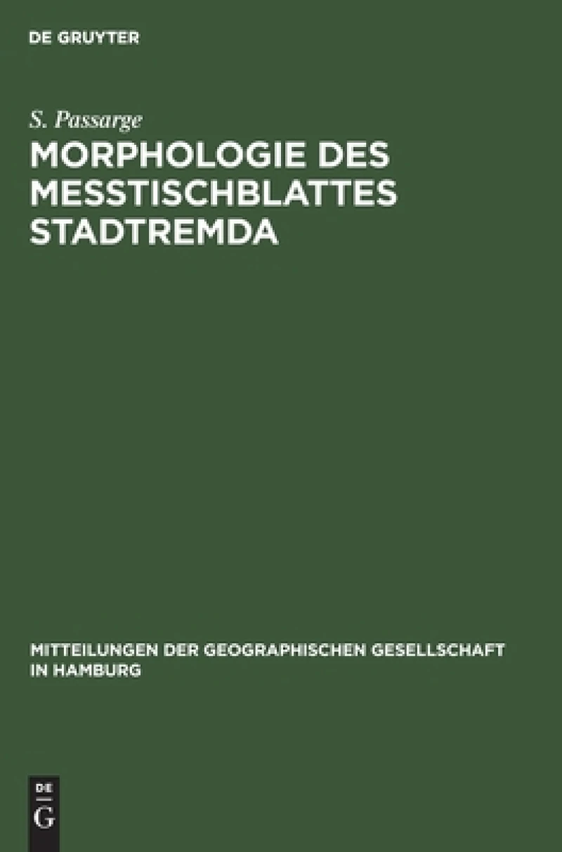 Morphologie Des Meßtischblattes Stadtremda