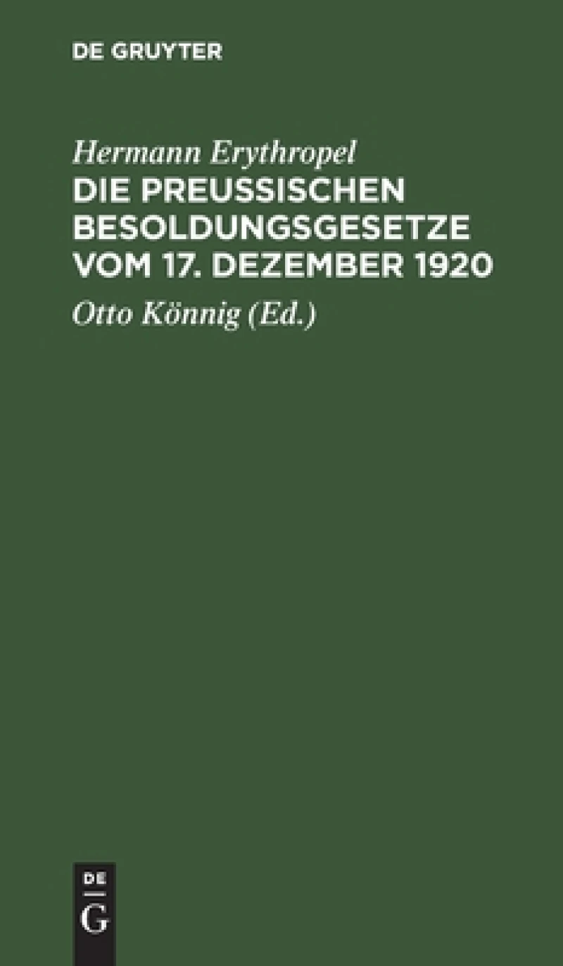 Preußischen Besoldungsgesetze vom 17. Dezember 1920