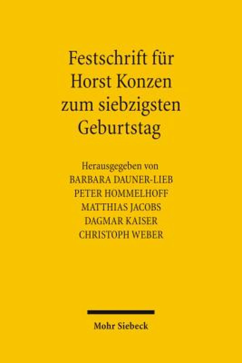 Festschrift fur Horst Konzen zum siebzigsten Geburtstag