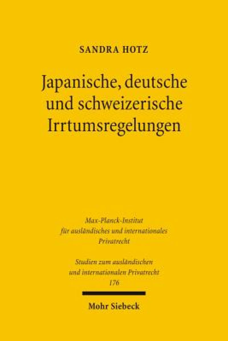 Japanische, deutsche und schweizerische Irrtumsregelungen