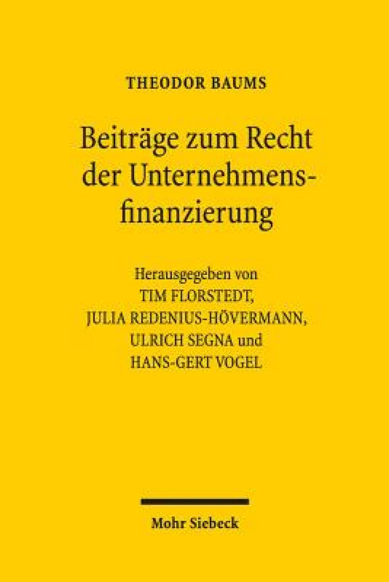 Beitrage zum Recht der Unternehmensfinanzierung
