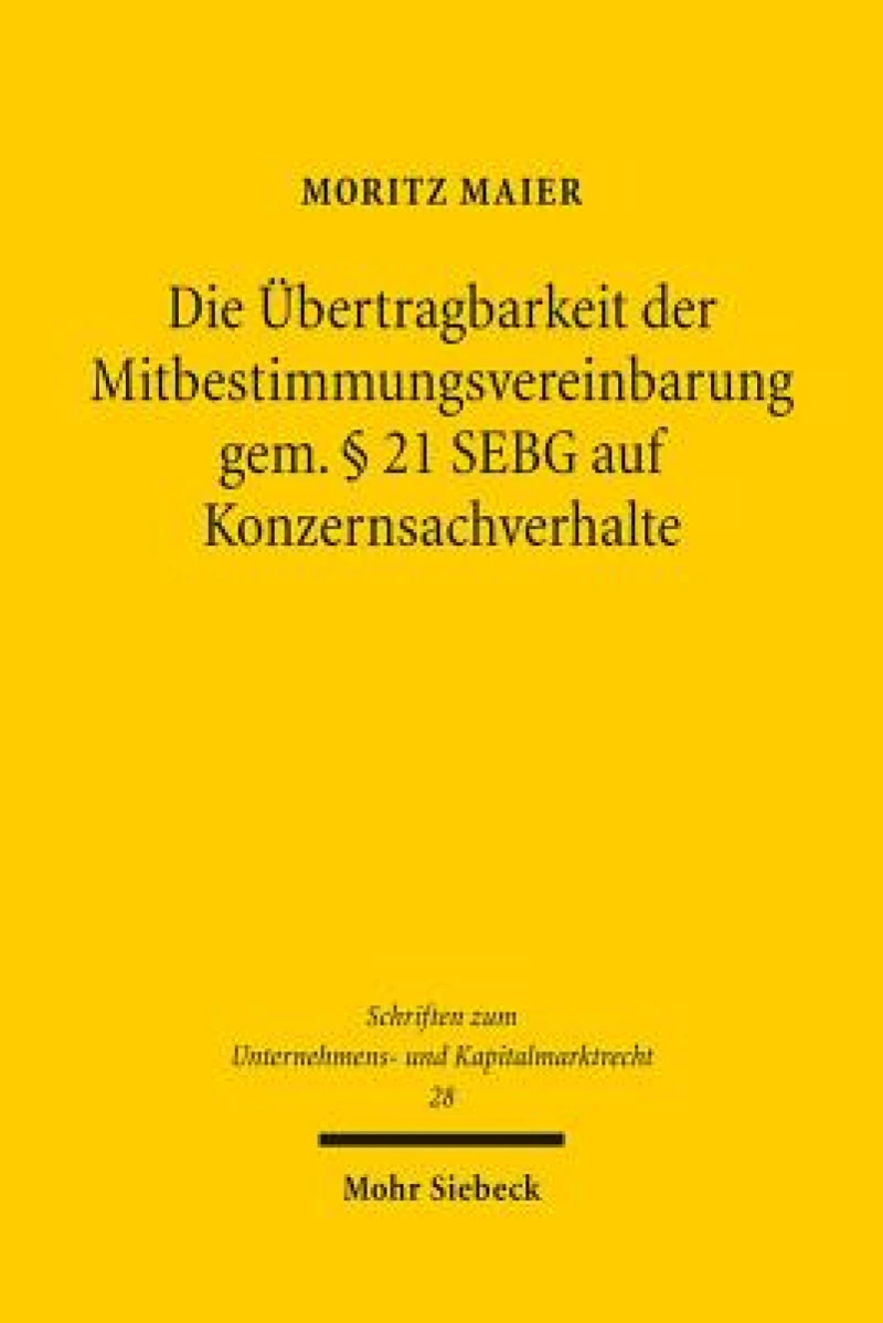 Die Ubertragbarkeit der Mitbestimmungsvereinbarung gem. § 21 SEBG auf Konzernsachverhalte
