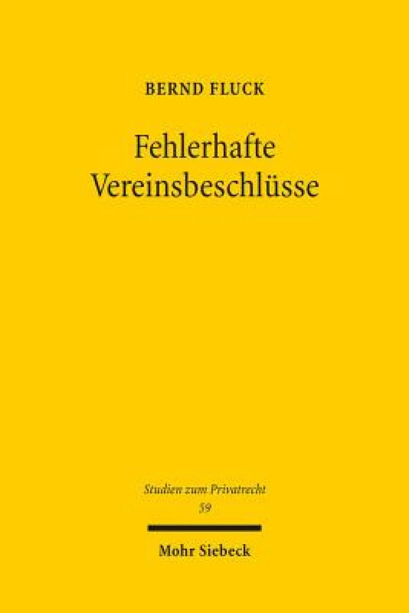 Fehlerhafte Vereinsbeschlusse
