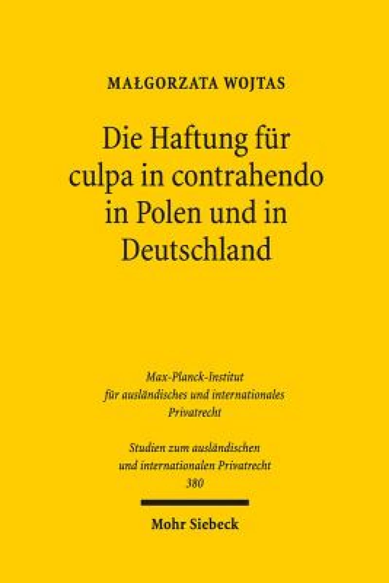 Die Haftung fur culpa in contrahendo in Polen und in Deutschland
