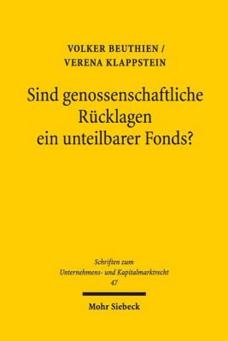 Sind genossenschaftliche Rucklagen ein unteilbarer Fonds?