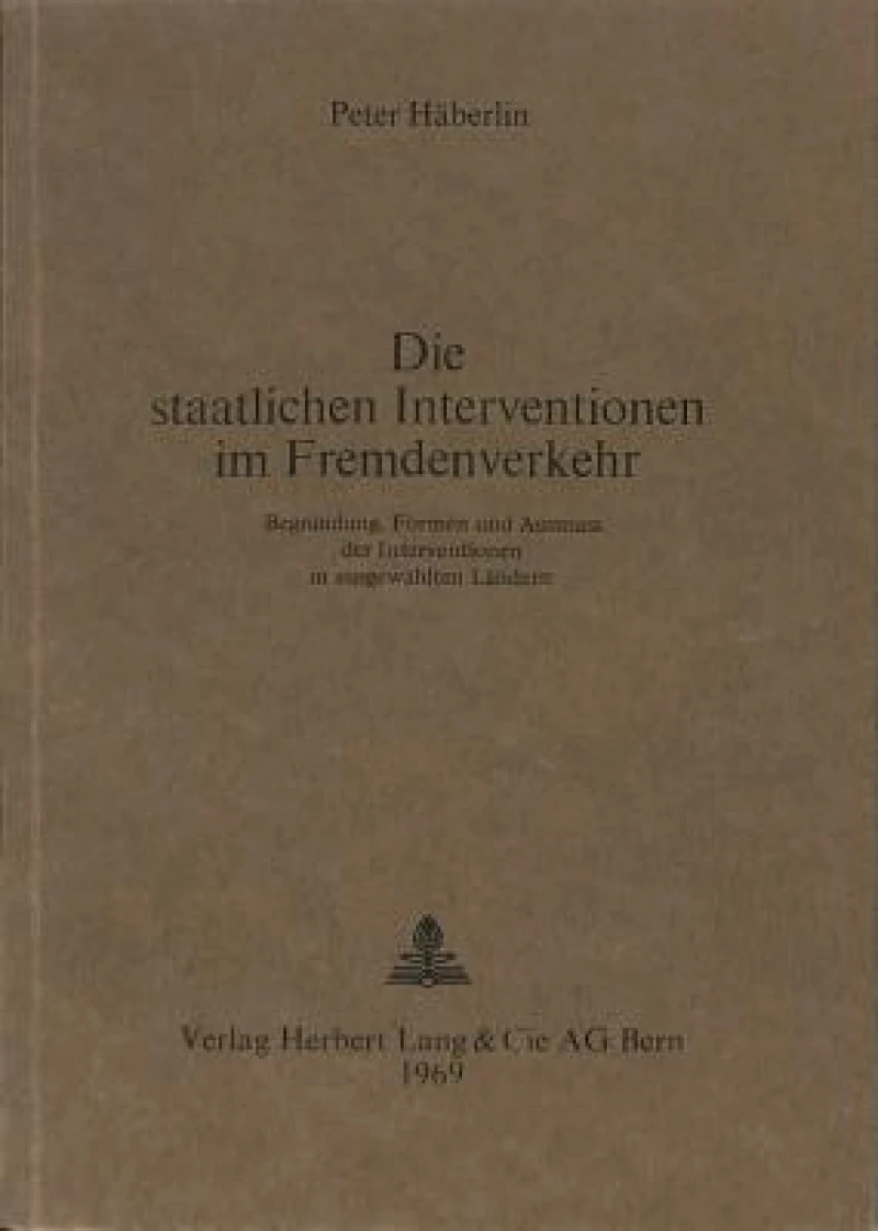 Die staatlichen Interventionen im Fremdenverkehr