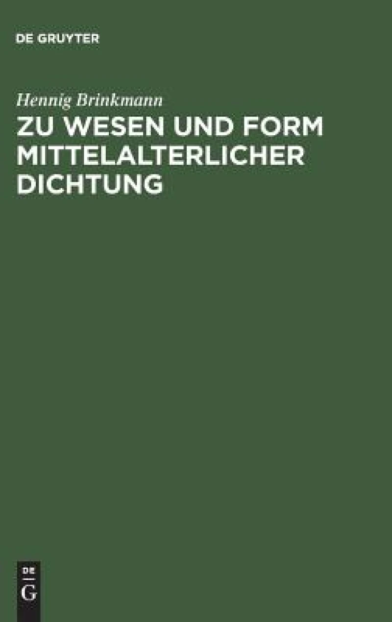 Zu Wesen und Form mittelalterlicher Dichtung