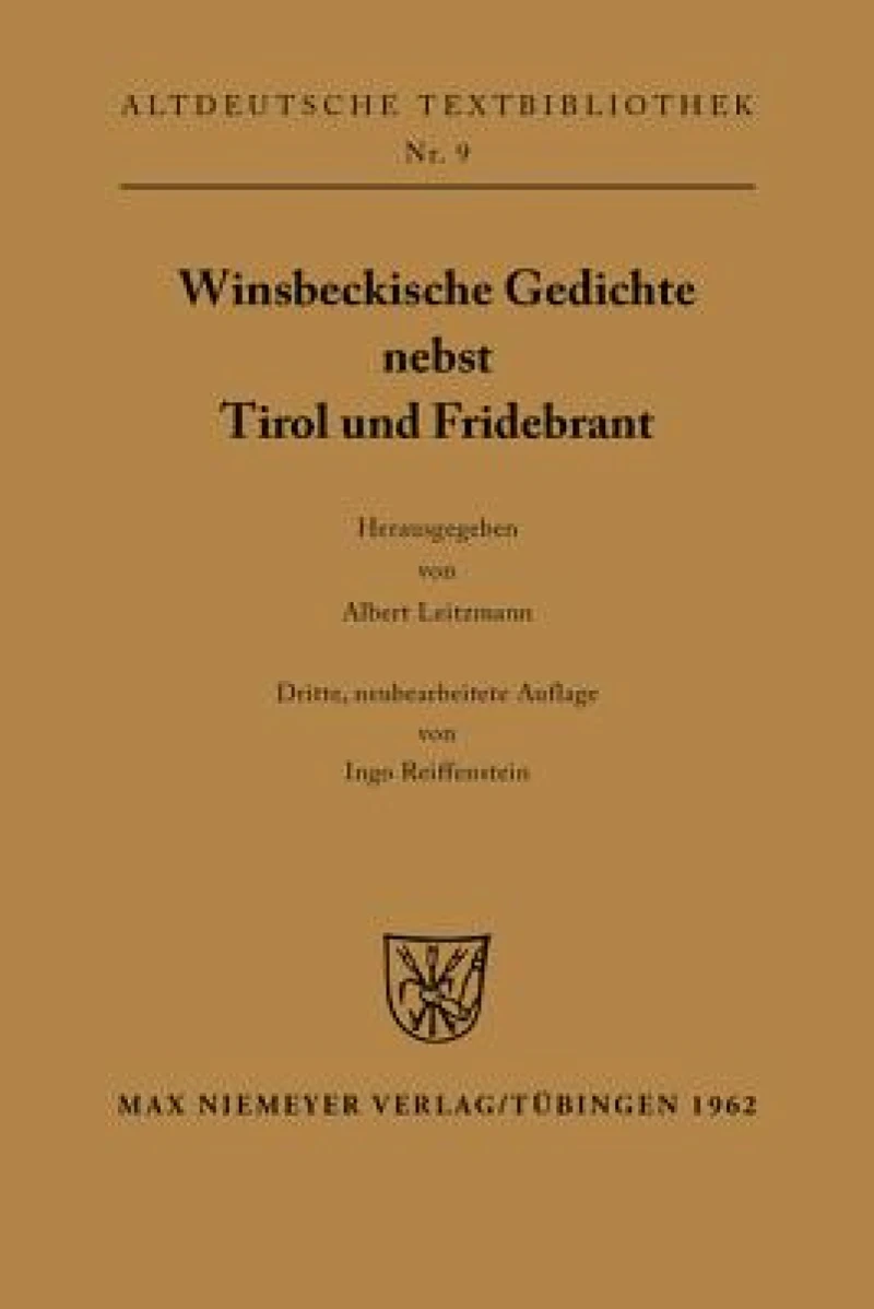Winsbeckische Gedichte Nebst Tirol Und Fridebrant