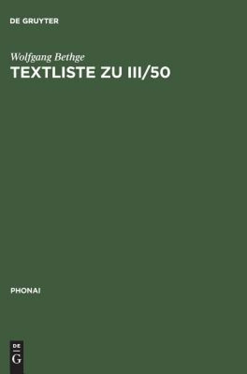 Textliste zu III/50