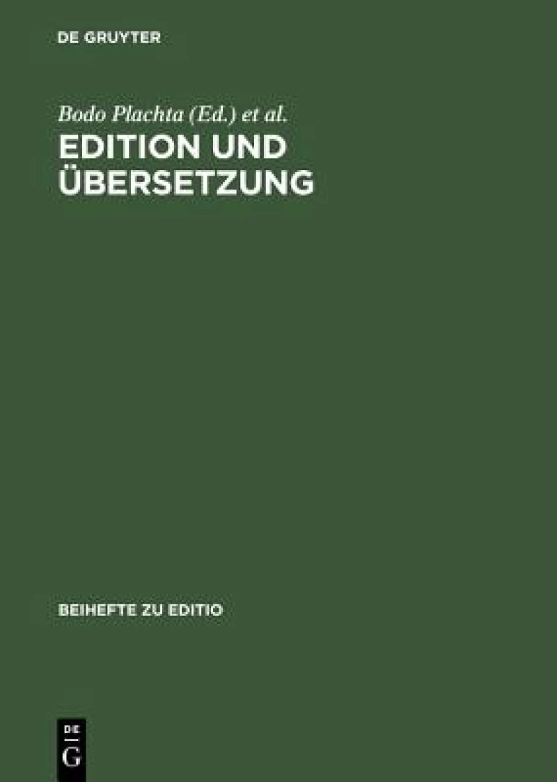 Edition Und Übersetzung
