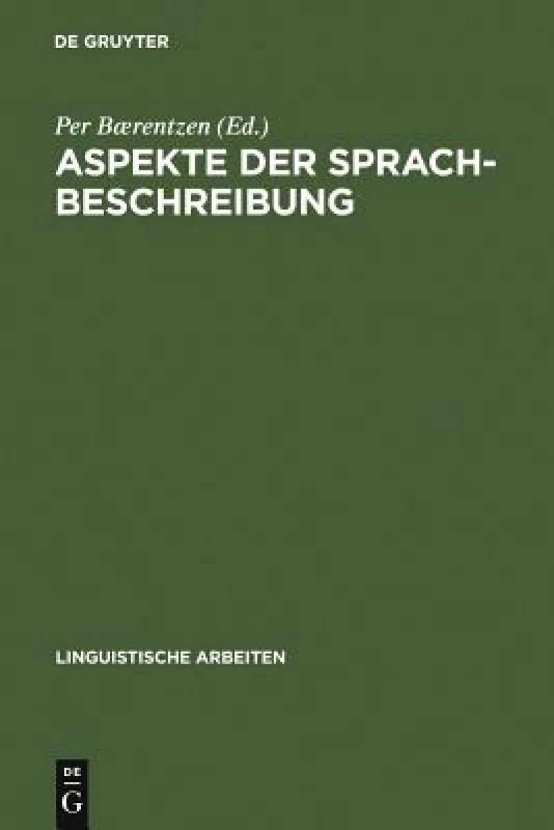 Aspekte Der Sprachbeschreibung
