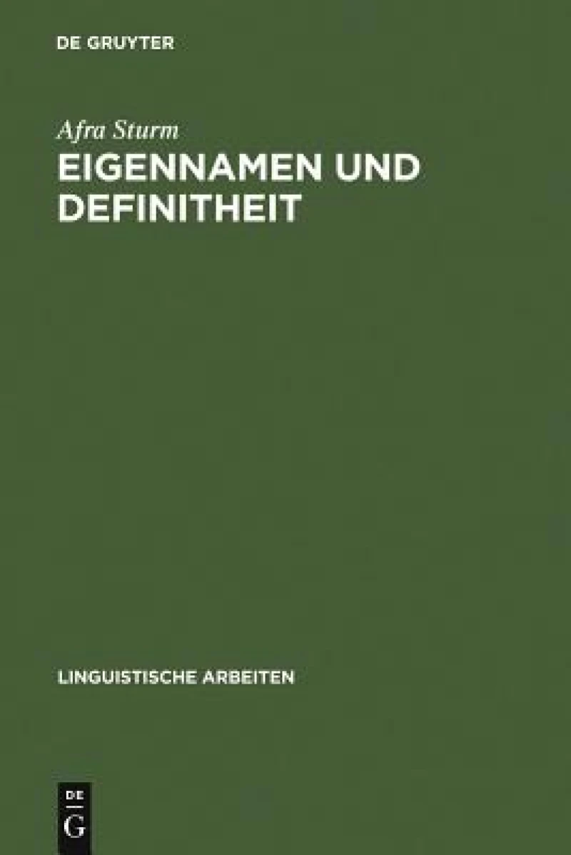 Eigennamen Und Definitheit