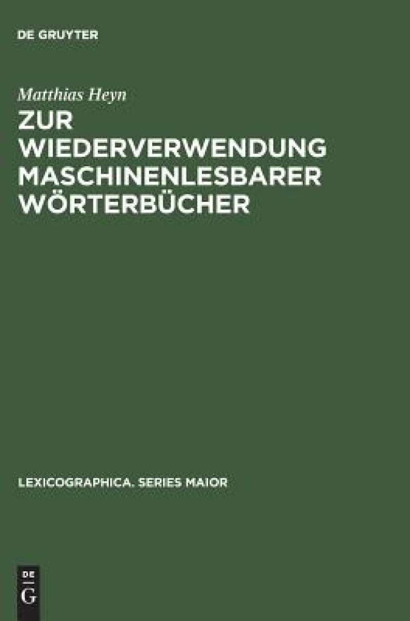 Zur Wiederverwendung maschinenlesbarer Wörterbücher