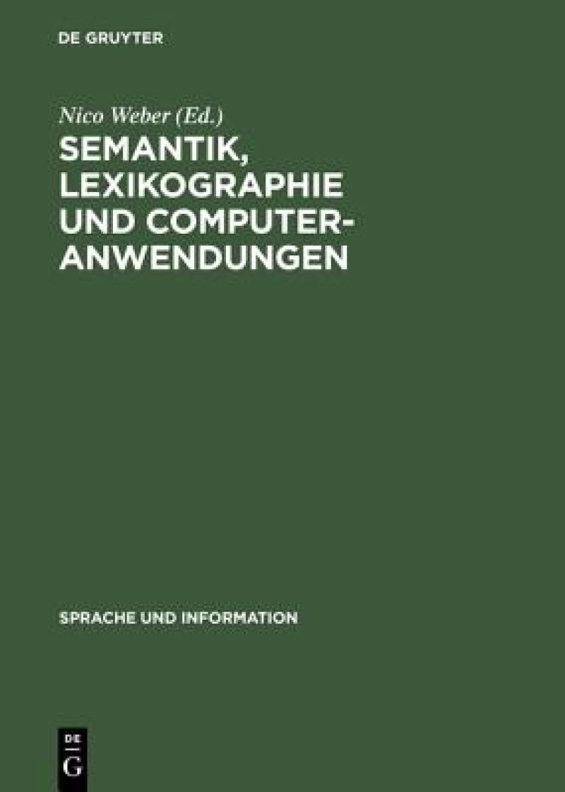Semantik, Lexikographie Und Computeranwendungen