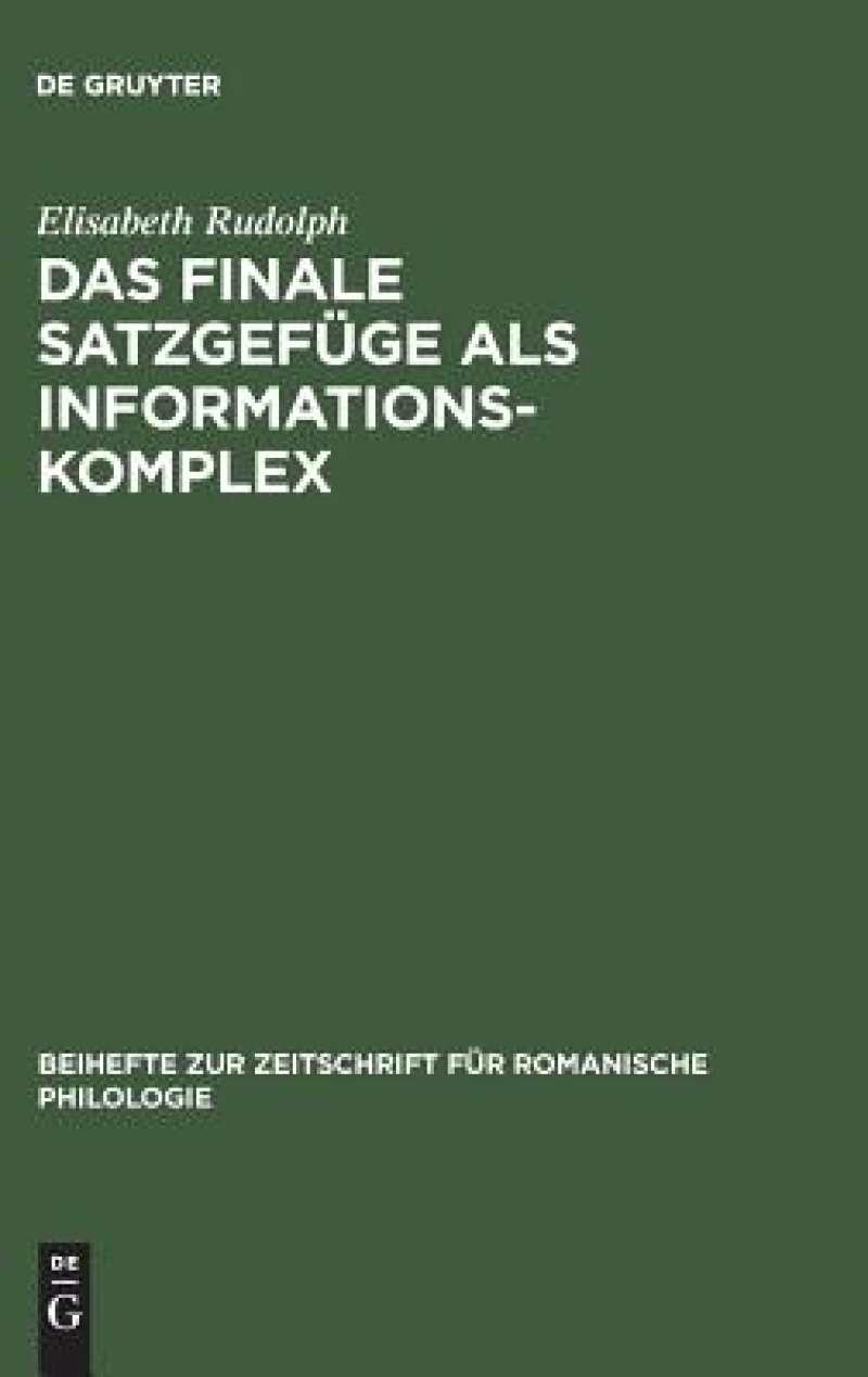 Das Finale Satzgefüge Als Informationskomplex