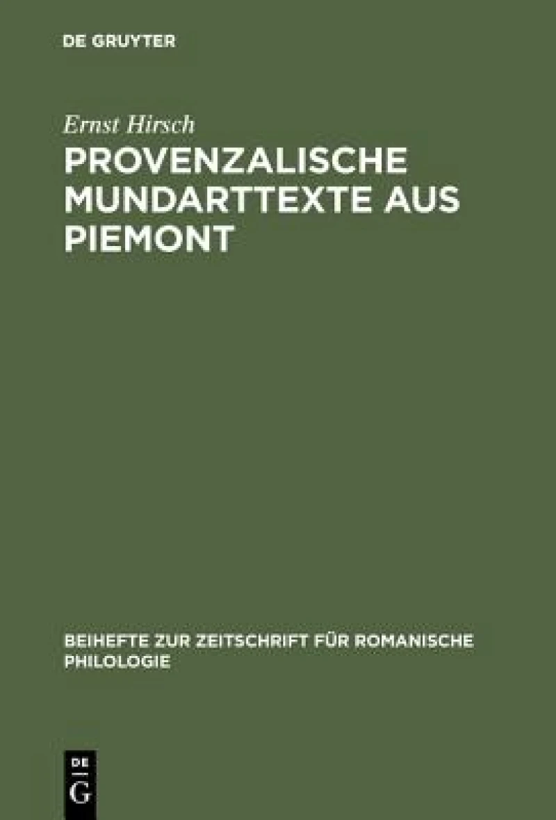 Provenzalische Mundarttexte Aus Piemont